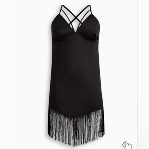 Torrid Black Fringe Chemise